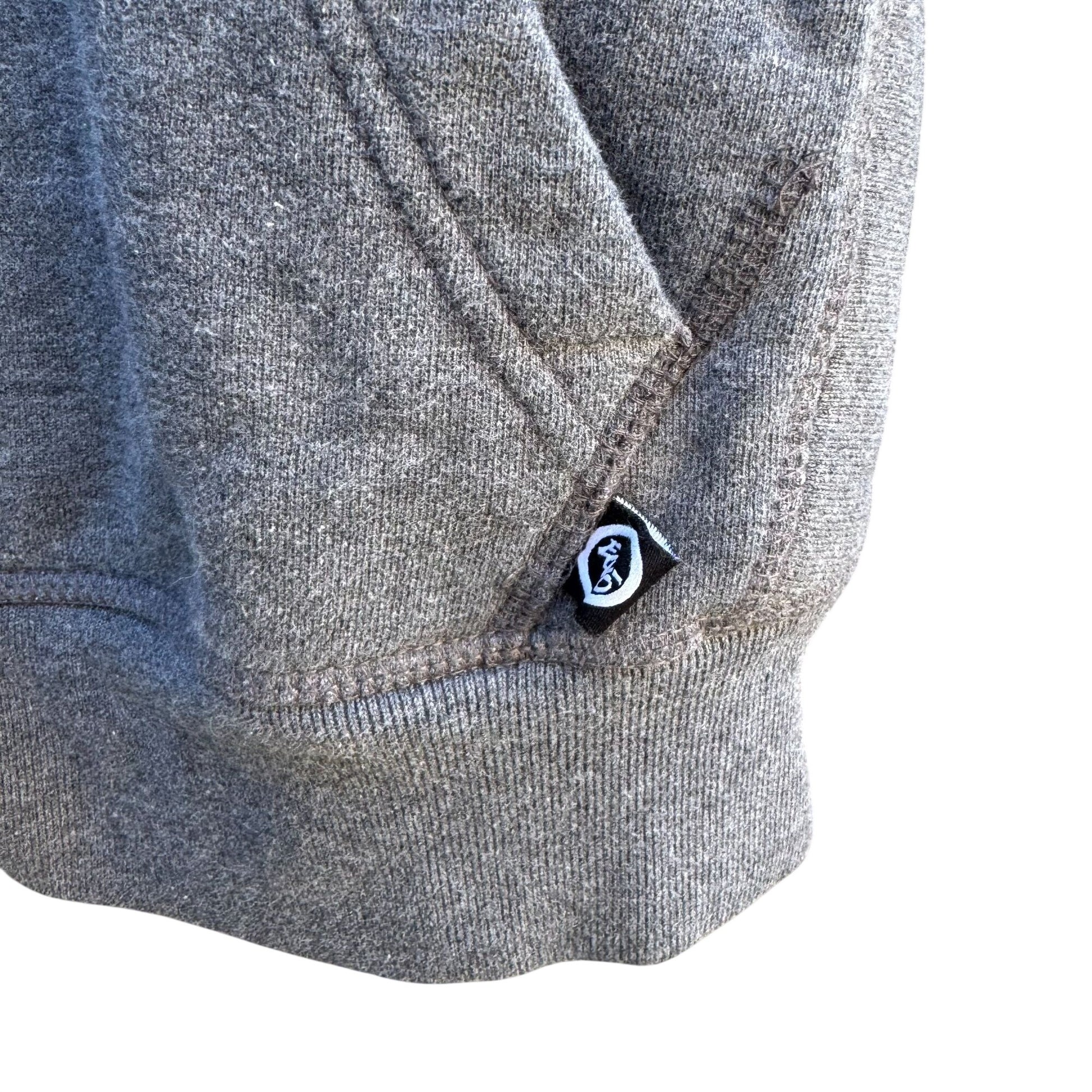 Ecko Unltd Gray Zip-Up Hoodie Rhino Logo Design Drawstring Hood Pockets Mens Med