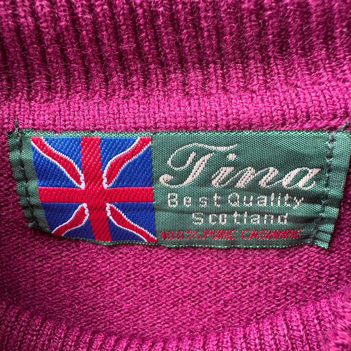 Tina Vintage 100% Pure Scottish Cashmere Quiet Luxury Preppy Sweater Pink L