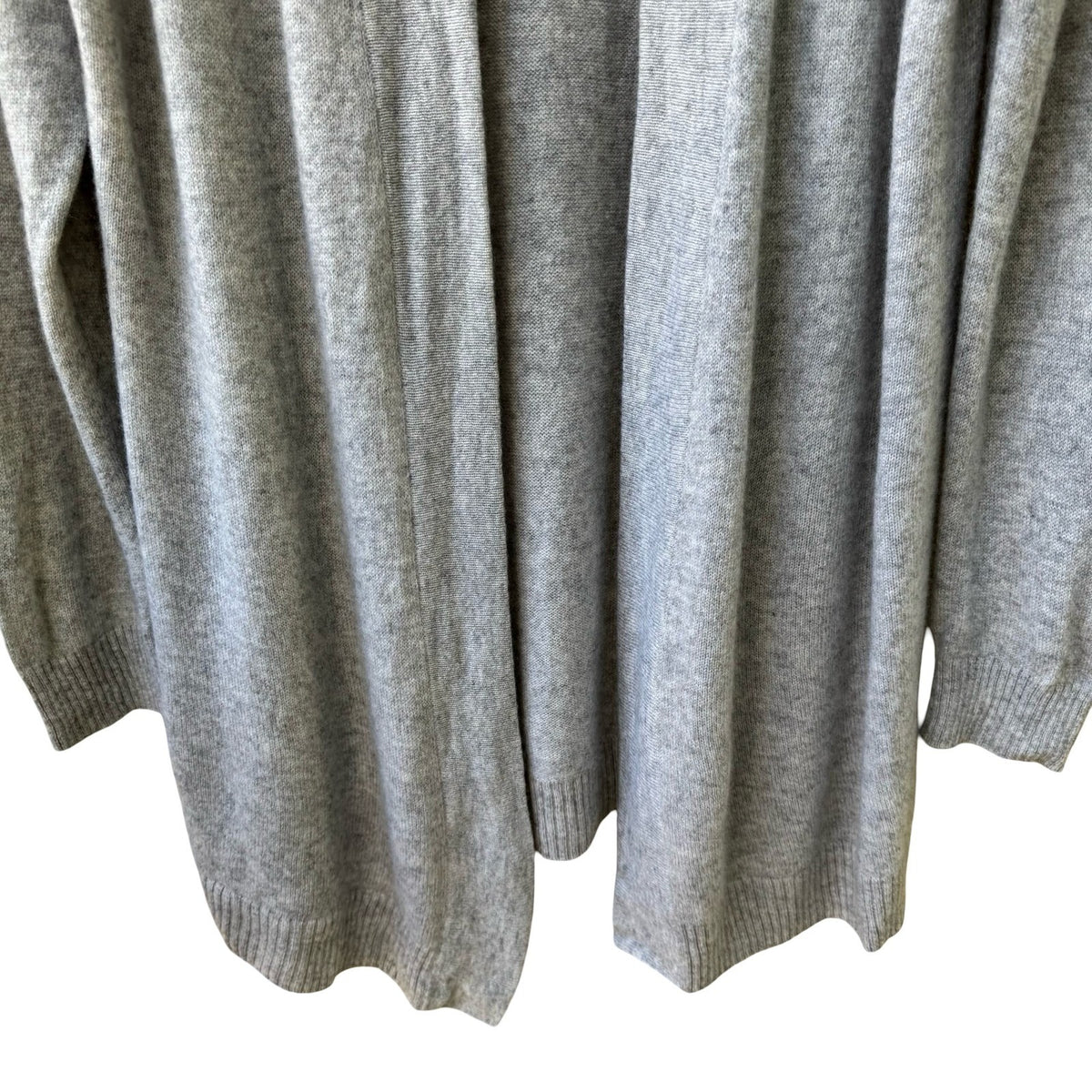 Charter Club 100% Cashmere Quiet Luxury Preppy Cozy Open Front Cardigan Gray XL