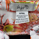 Switch April Boho Garden Party Floral Split Neck Roll Tab Sleeve Tunic Blouse Orange XL 2 image
