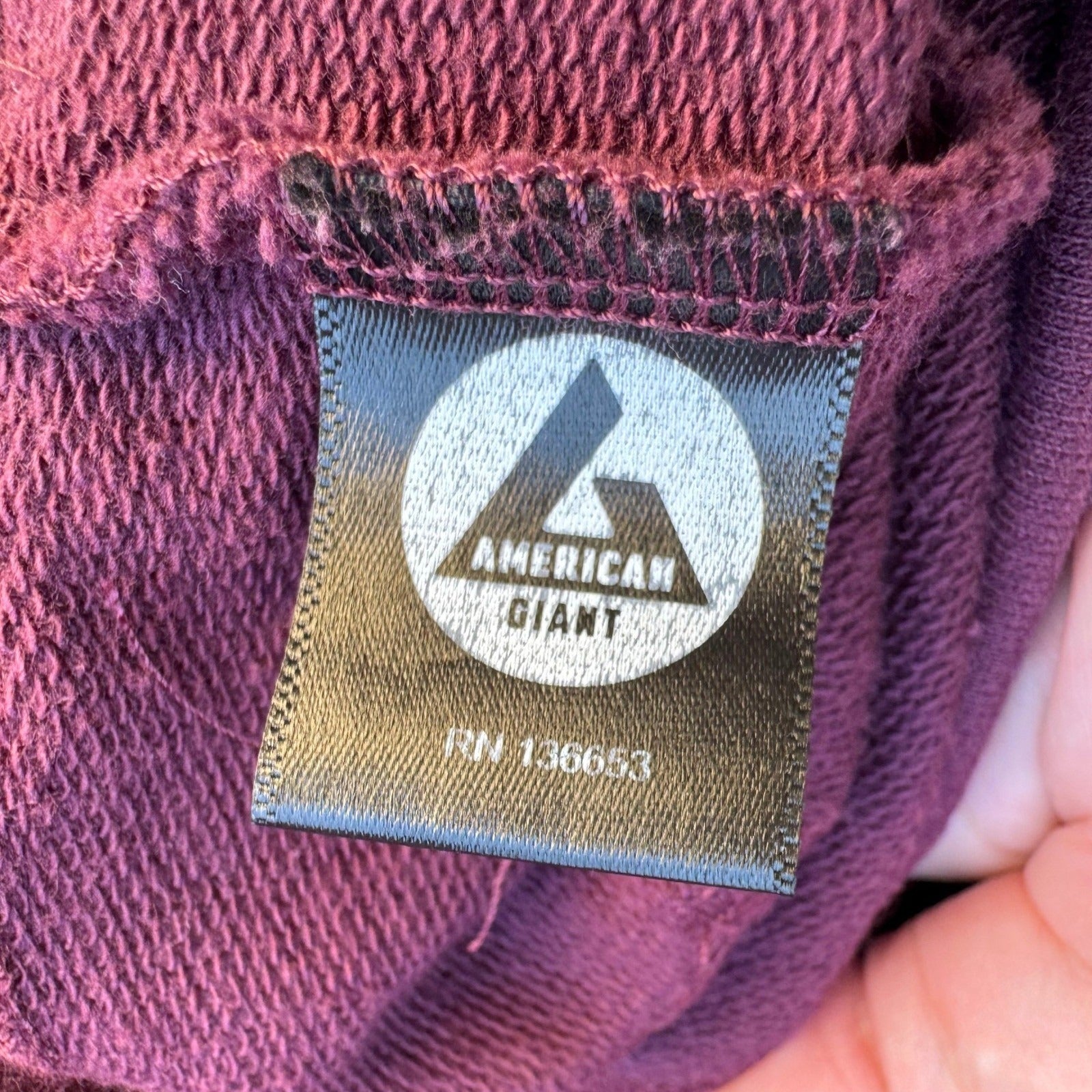 American Giant Maroon Cotton Pullover Hoodie Womens Small Burgundy Made in USA