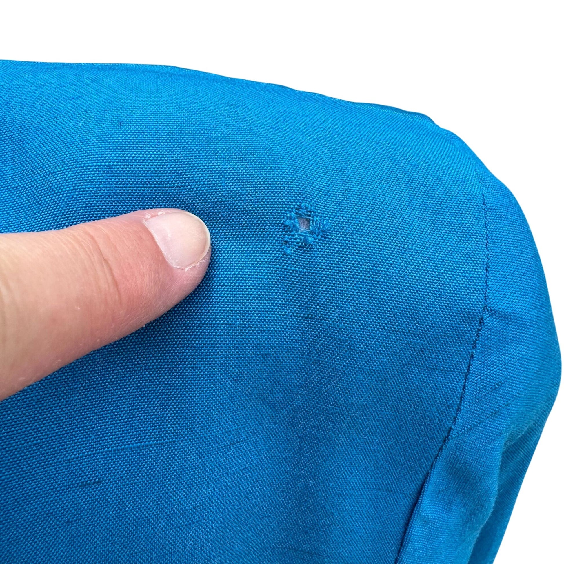 Christian Dior Vintage Blue Mother-Of-Pearl Button Long Sleeve Blazer Skirt Suit