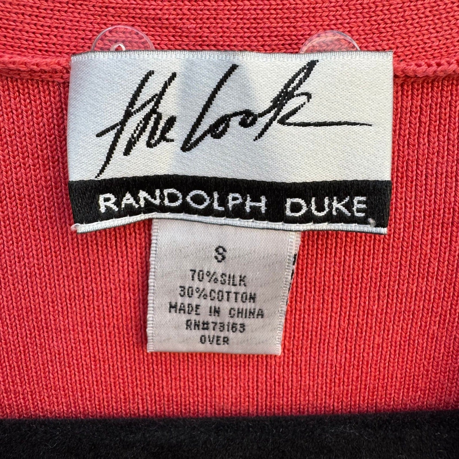 Randolph Duke Silk Cotton V-Neck Sweater Coral Pink Womens Small The Look Preppy