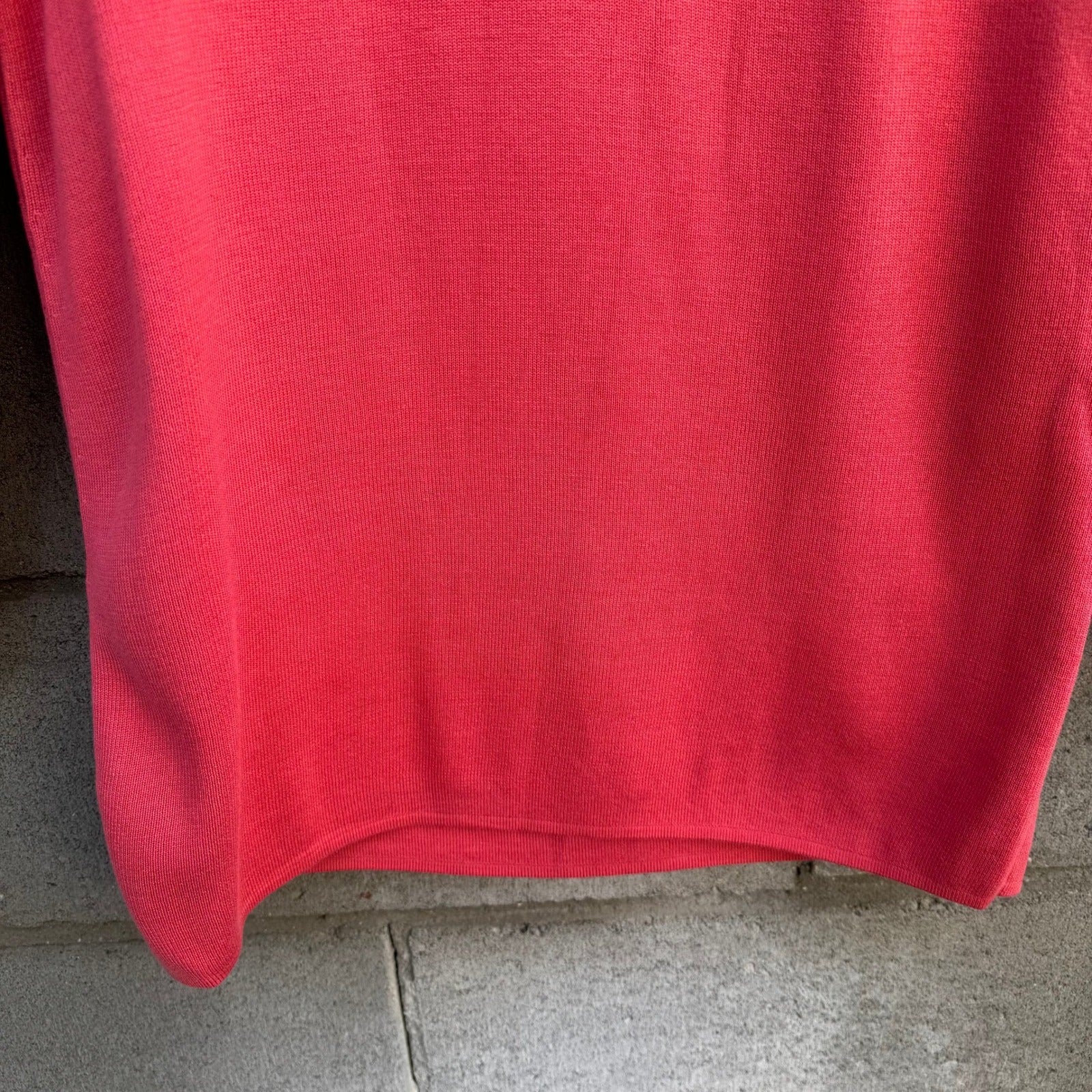 Randolph Duke Silk Cotton V-Neck Sweater Coral Pink Womens Small The Look Preppy