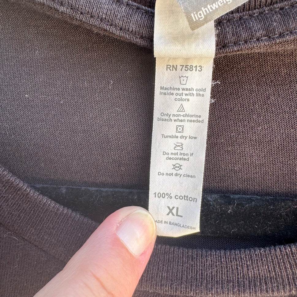 The Heavy Amen UK Graphic Print Mens Black Cotton Logo Band Casual Tee Shirt XL