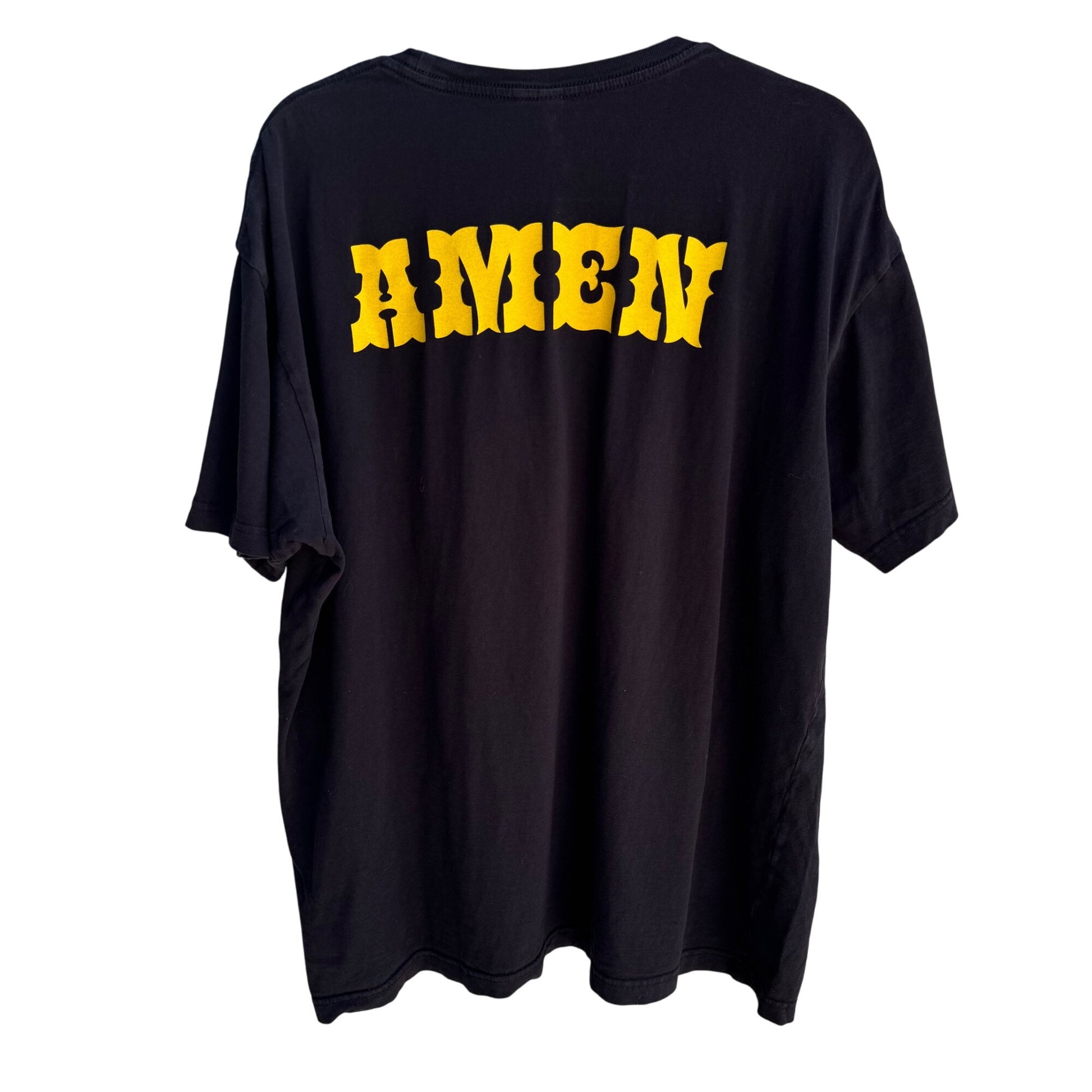 The Heavy Amen UK Graphic Print Mens Black Cotton Logo Band Casual Tee Shirt XL