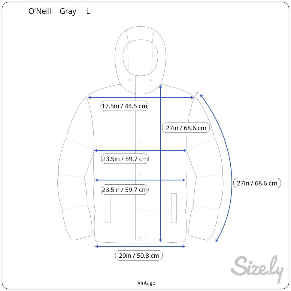 ONeill Vintage Mens Gray Winter Cargo Pockets Surf Skate Hooded Outdoor Coat L