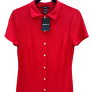 Switch Forever 21 Womens Red Ribbed Knit Button Front Polo Collar Mini Dress Size M NEW 3 image