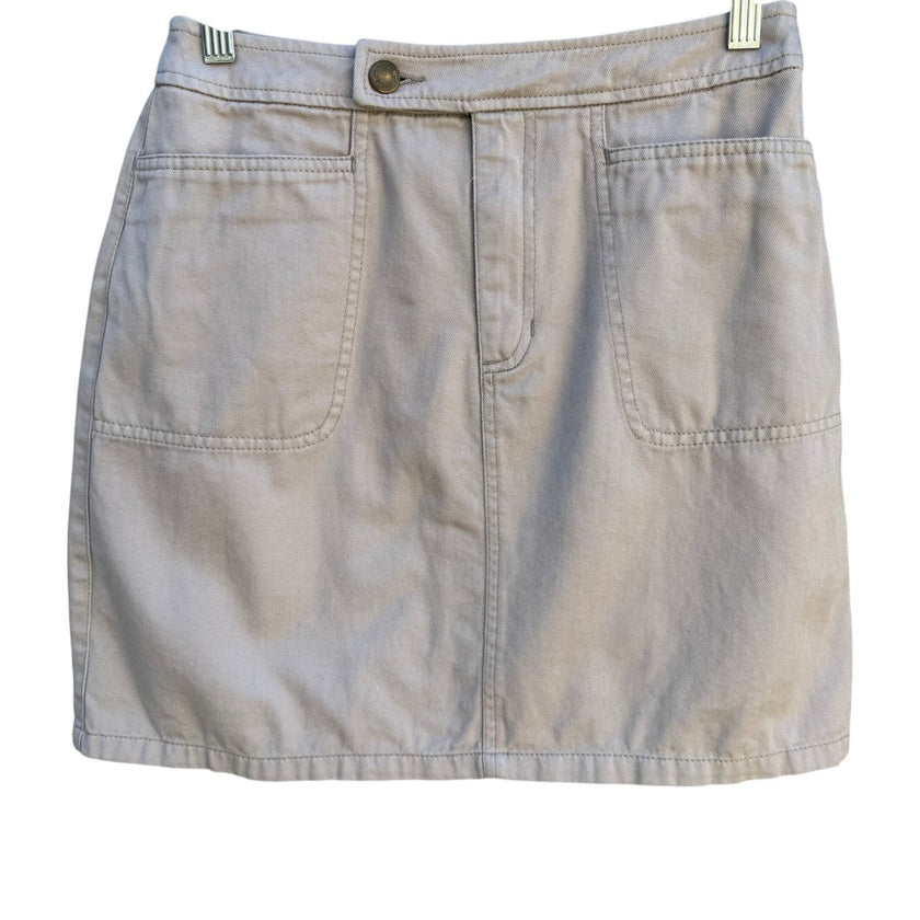Liz Claiborne Lizwear Petite Vintage Khaki Cotton Denim Mini Skirt Tan Size 6P