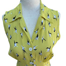 Switch Karen Kane Vintage Women&#39;s Yellow V Neck Sleeveless Button Front Maxi Dress - 8 3 image