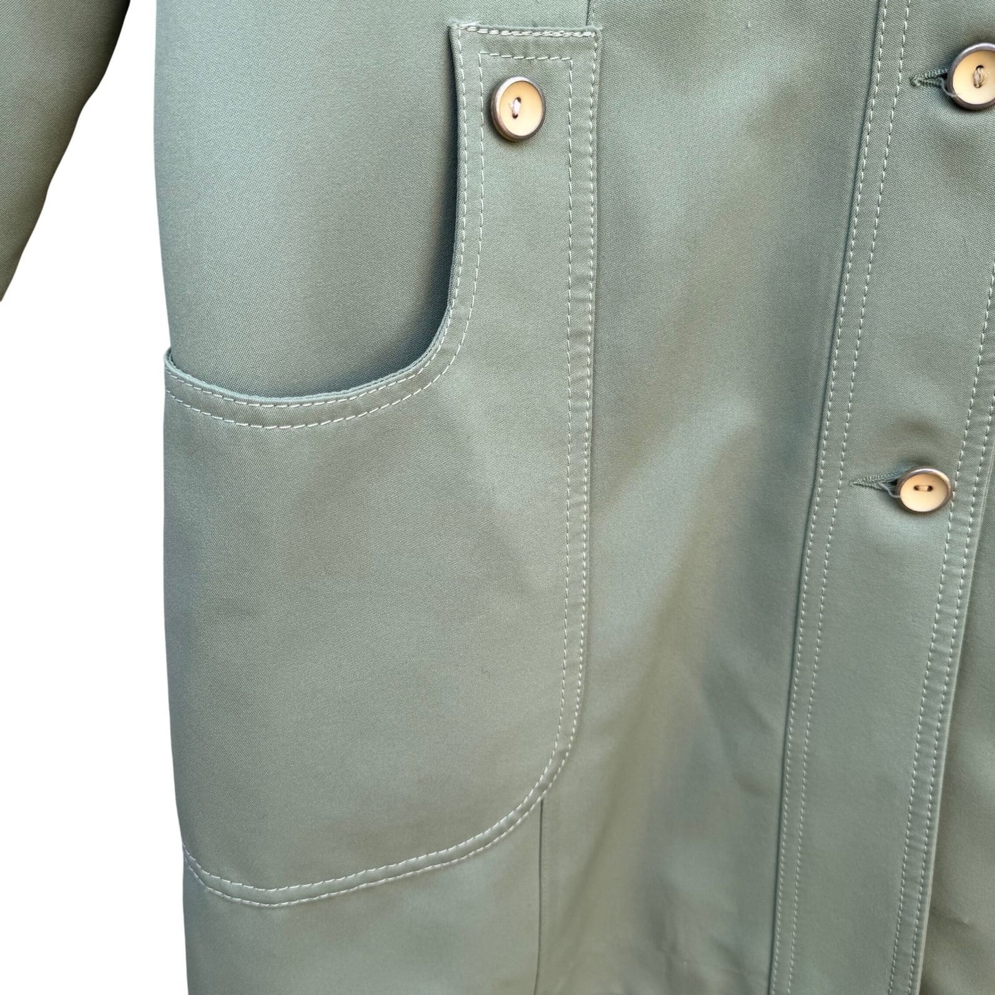 Forecaster of Boston Vintage Sage Green Button Front Trench Coat Jacket Sz 11/12
