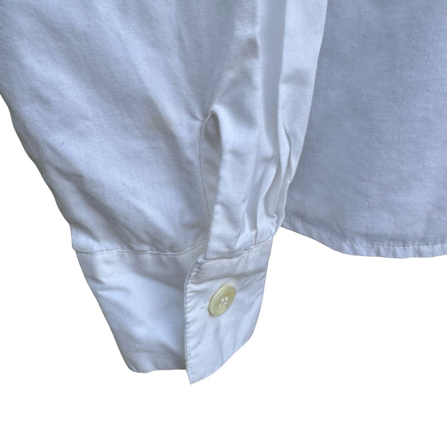 Vintage White Coquette Ruffle Front Victorian Edwardian Poplin Blouse Regency