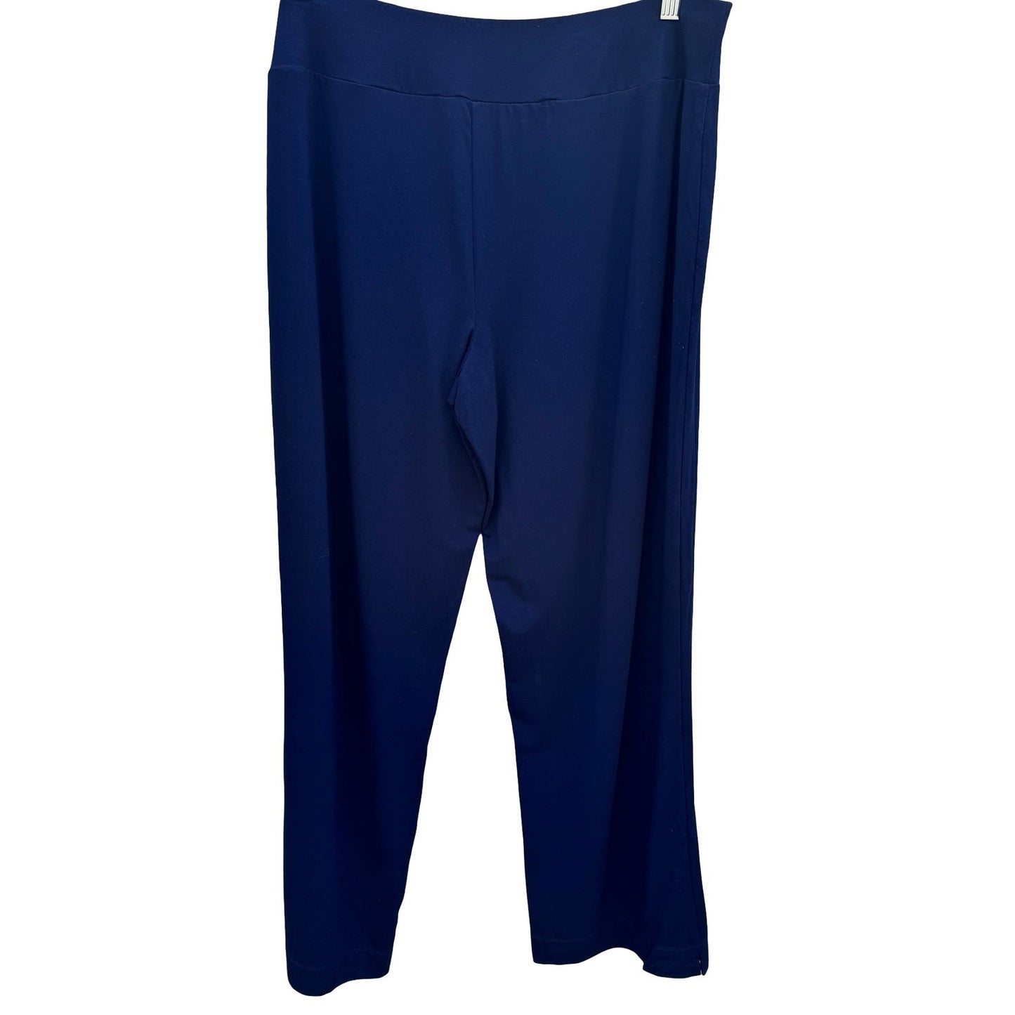 Simonton Says Navy Wide Leg Knit Pull On Palazzo Pant L Minimalist Flowy Office