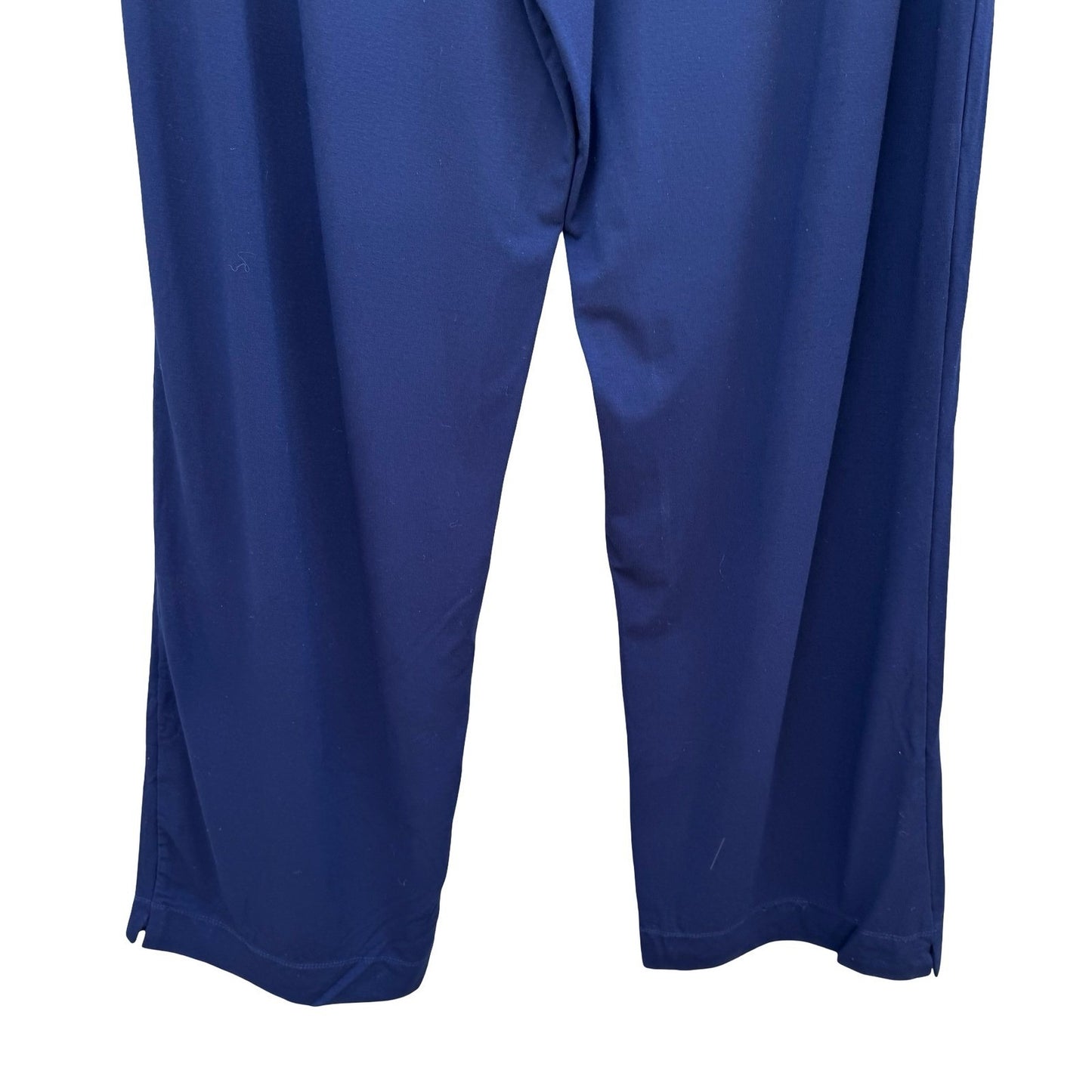 Simonton Says Navy Wide Leg Knit Pull On Palazzo Pant L Minimalist Flowy Office