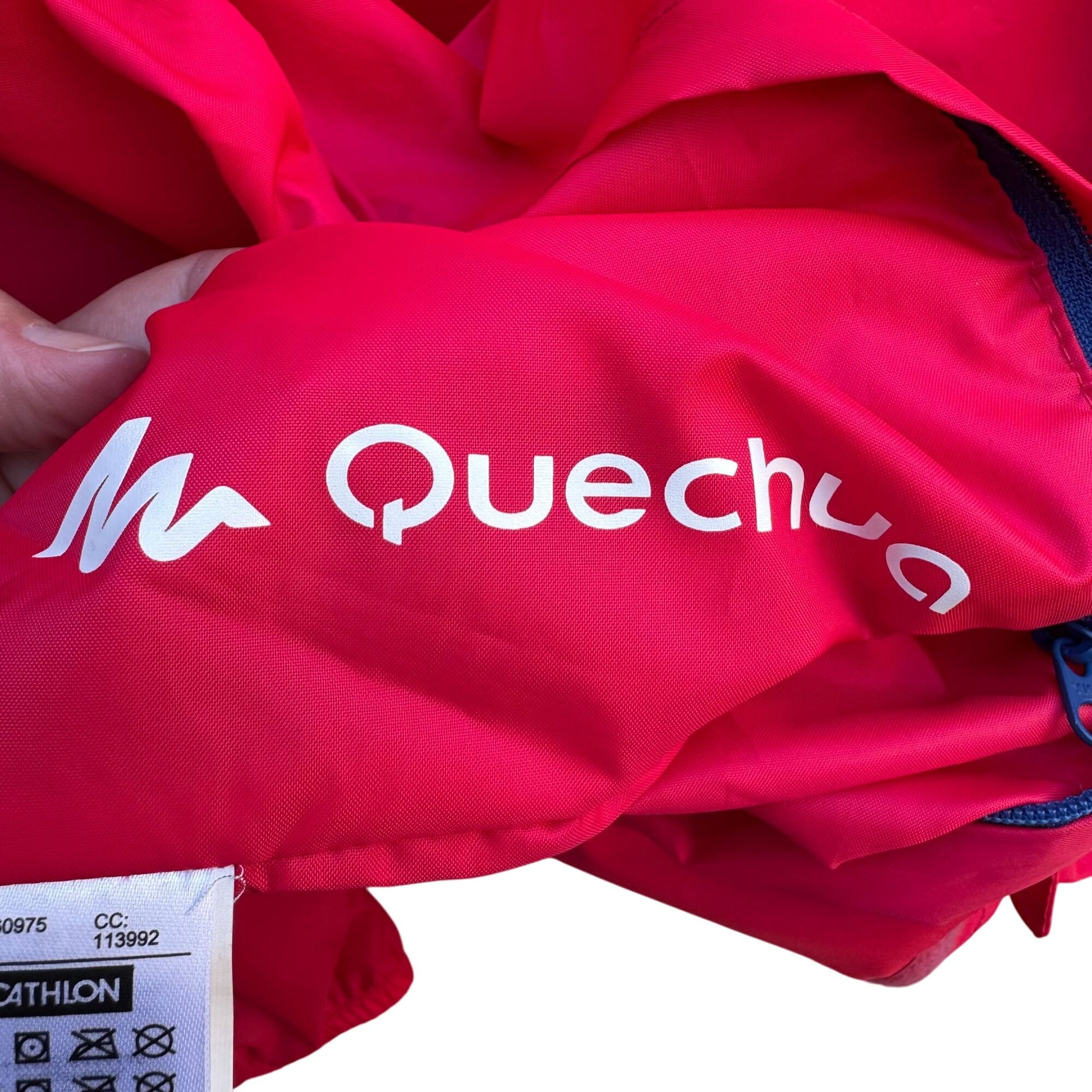 Quechua Decathlon Virtual Pink Waterproof Hooded Fold Up Long Sleeve Rain Jacket M