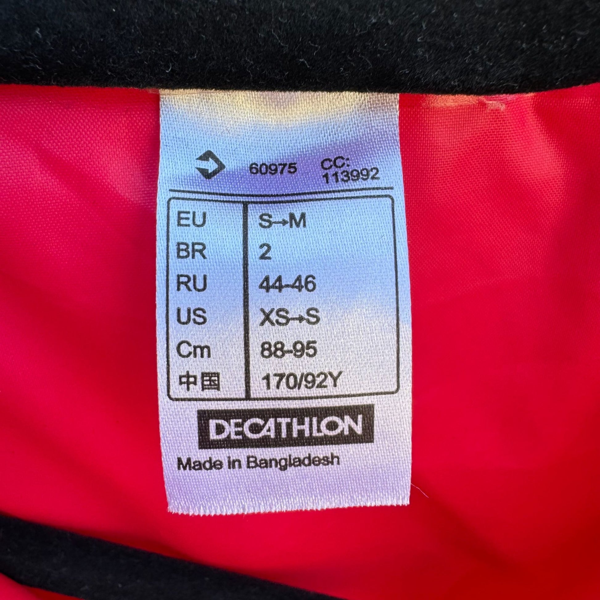 Quechua Decathlon Virtual Pink Waterproof Hooded Fold Up Long Sleeve Rain Jacket M