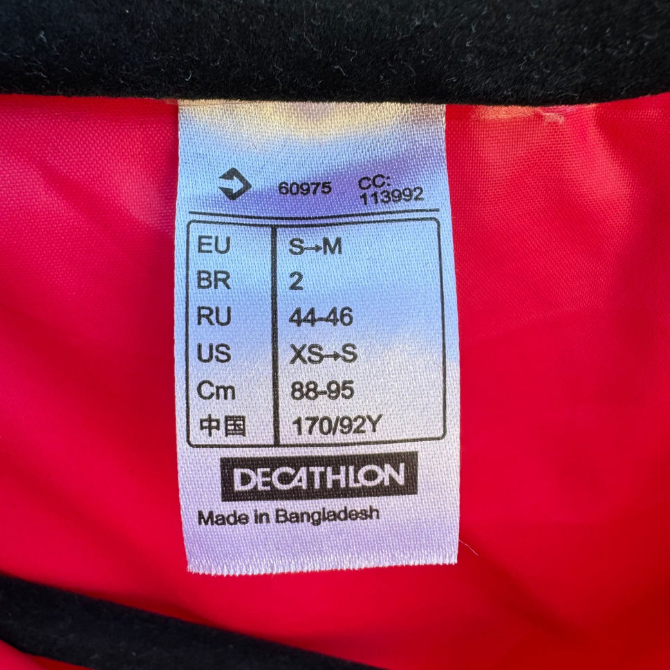 Quechua Decathlon Virtual Pink Waterproof Hooded Fold Up Long Sleeve Rain Jacket M