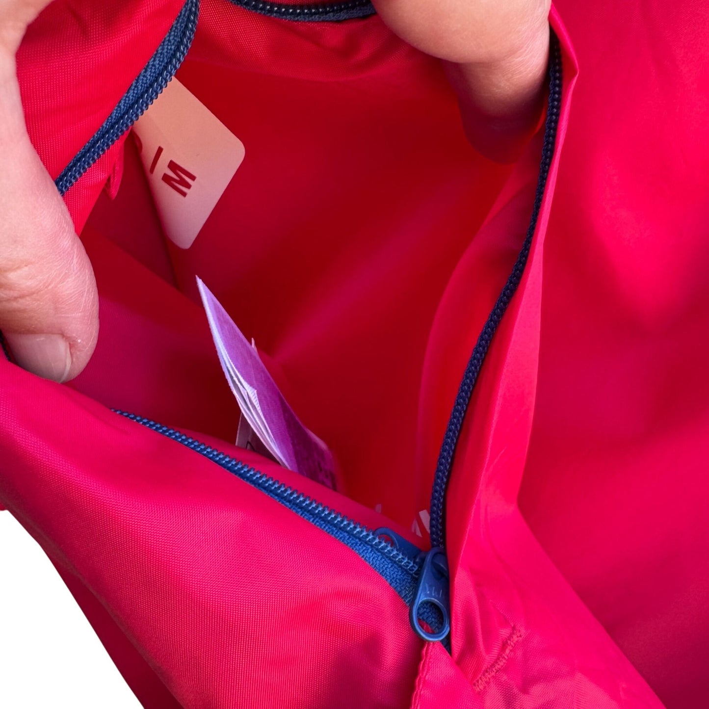 Quechua Decathlon Virtual Pink Waterproof Hooded Fold Up Long Sleeve Rain Jacket M