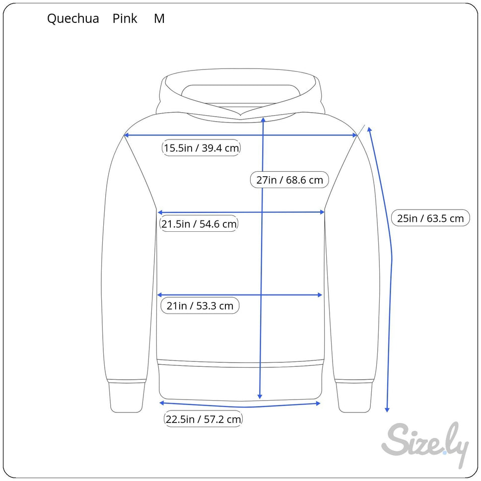 Quechua Decathlon Virtual Pink Waterproof Hooded Fold Up Long Sleeve Rain Jacket M