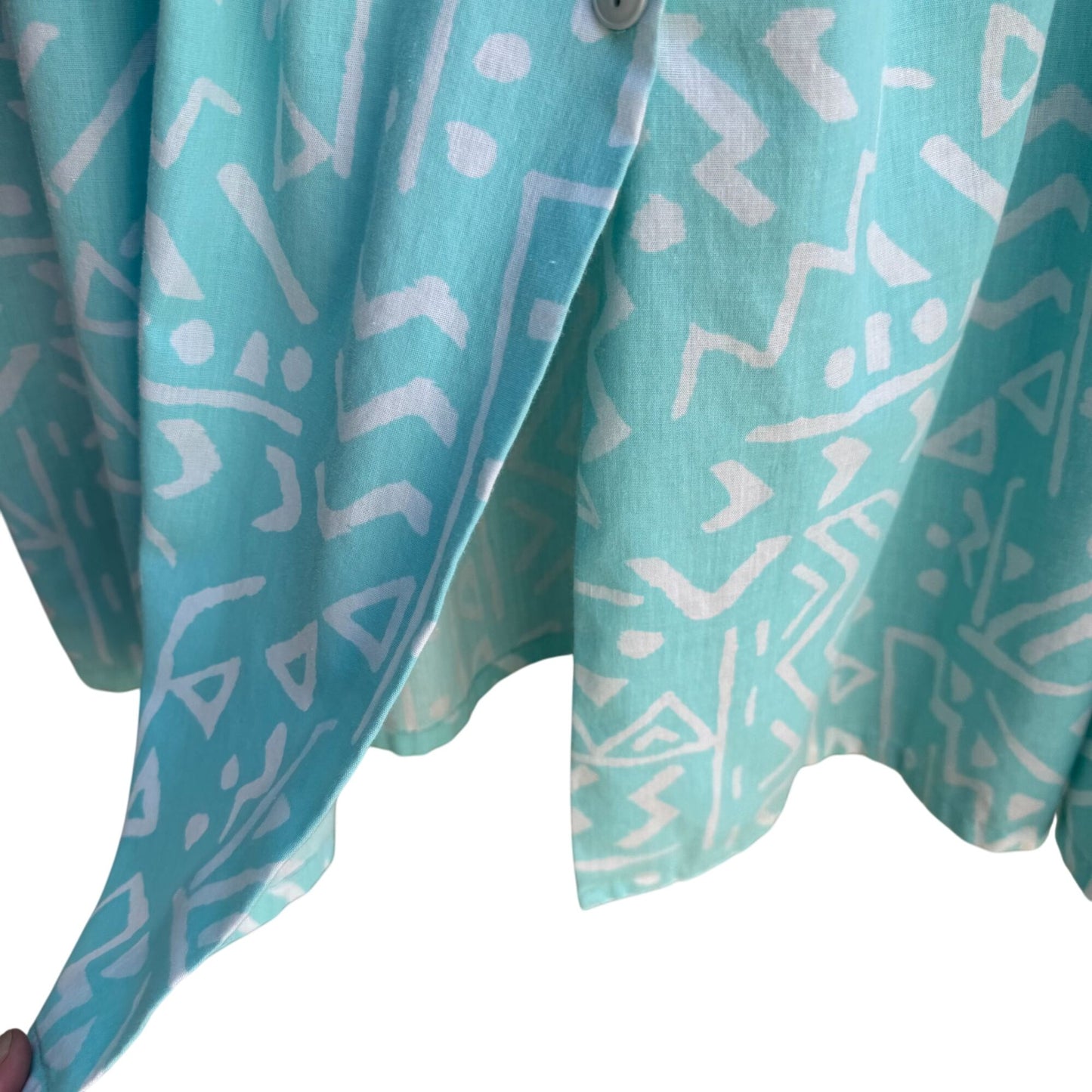 Richard Simmons Signatures Vintage Turquoise Button-Front Drop Waist Skirt 38