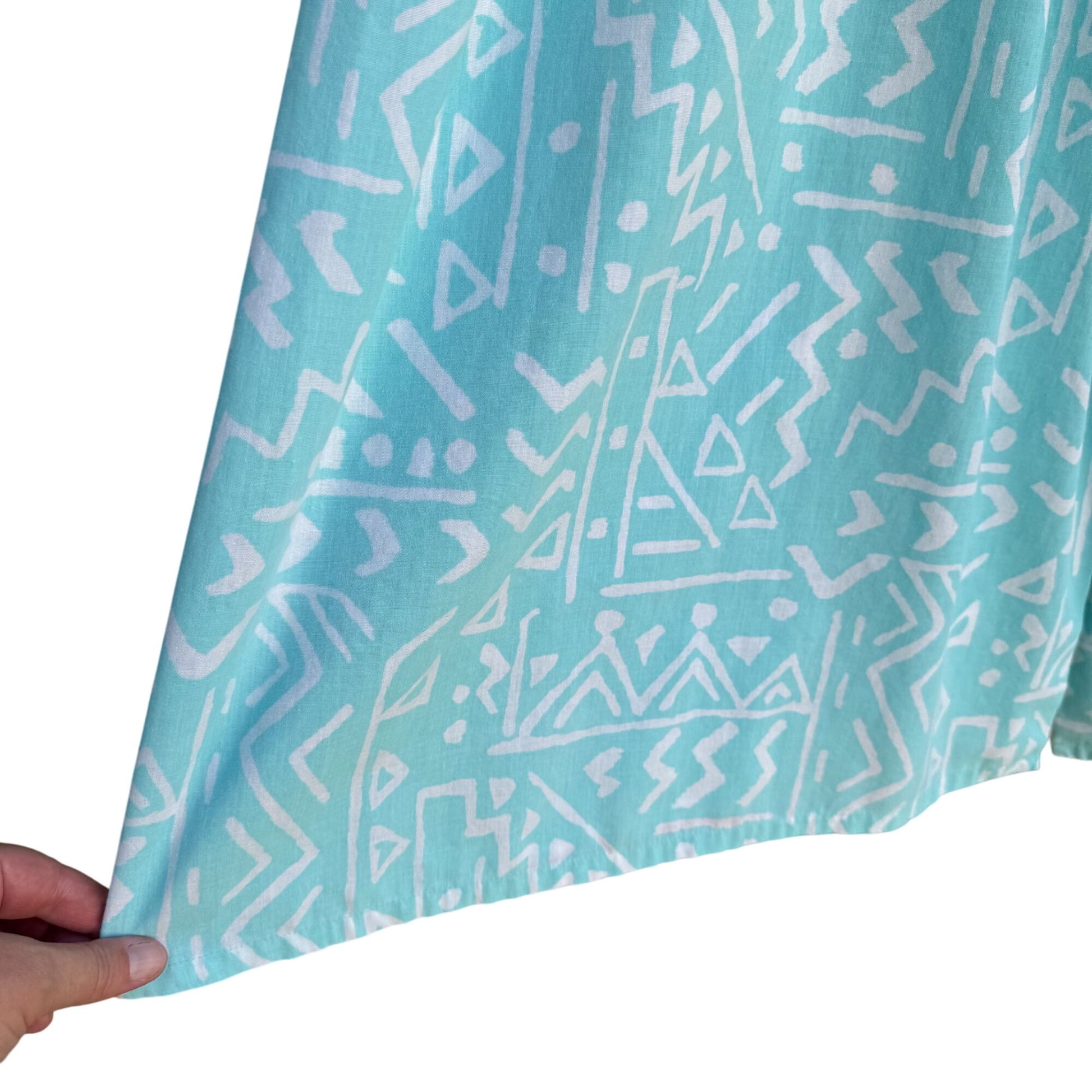 Richard Simmons Signatures Vintage Turquoise Button-Front Drop Waist Skirt 38