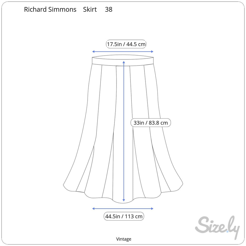 Richard Simmons Signatures Vintage Turquoise Button-Front Drop Waist Skirt 38