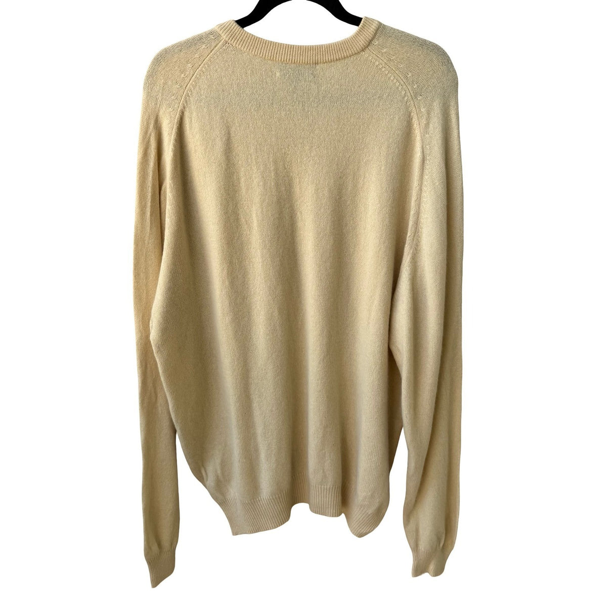 Club Room 100% Cashmere Old Money Preppy V-Neck Sweater Butter Yellow Mens XL