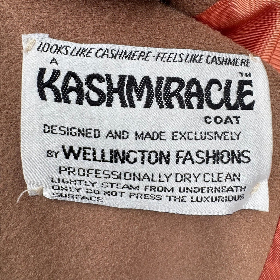 Kashmiracle Wellington Fashions Vintage Coat Womens Camel Brown Button Front L