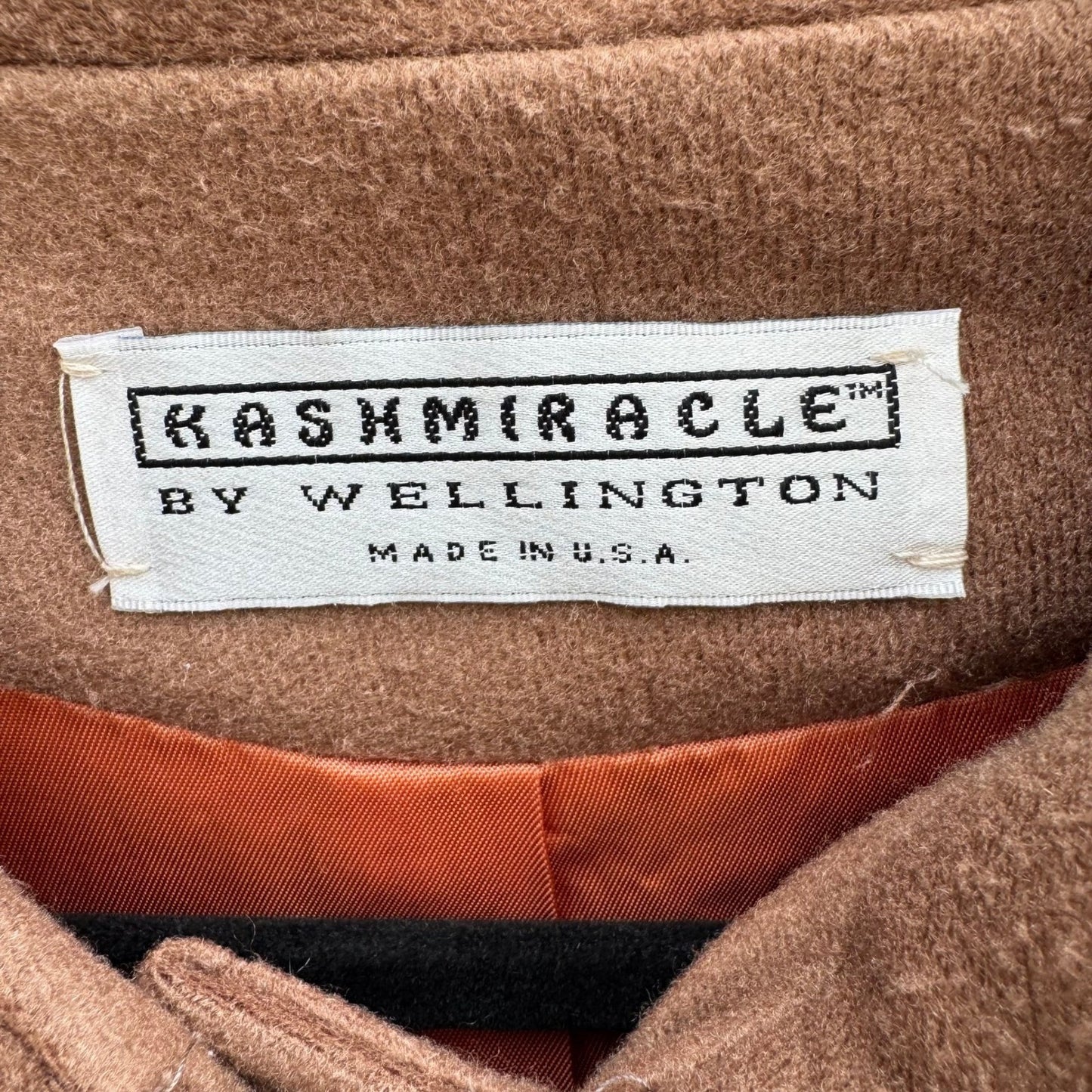 Kashmiracle Wellington Fashions Vintage Coat Womens Camel Brown Button Front L