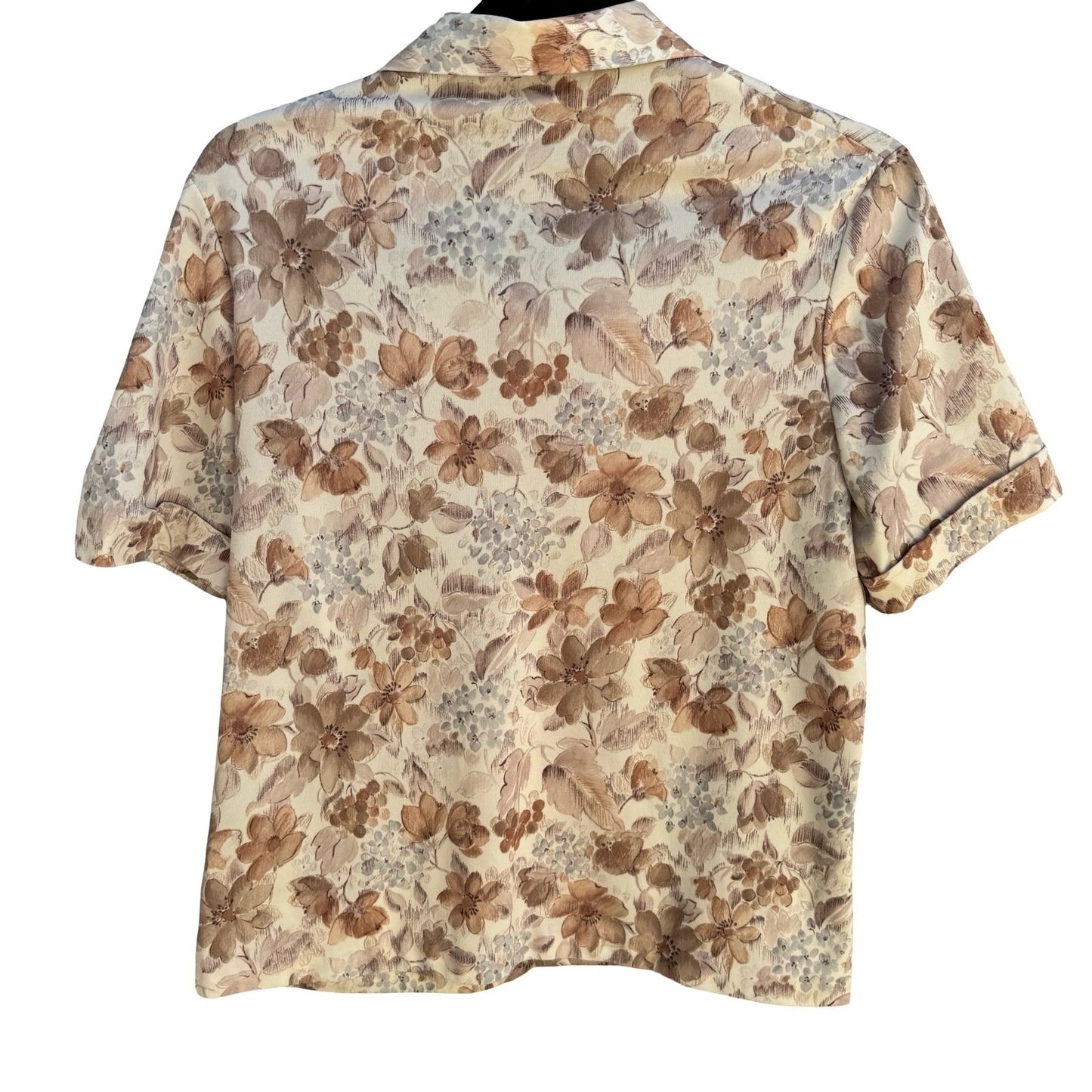 Classic Fashions Vintage 80s Garden Floral Cottagecore Polo Top Grandmacore XL