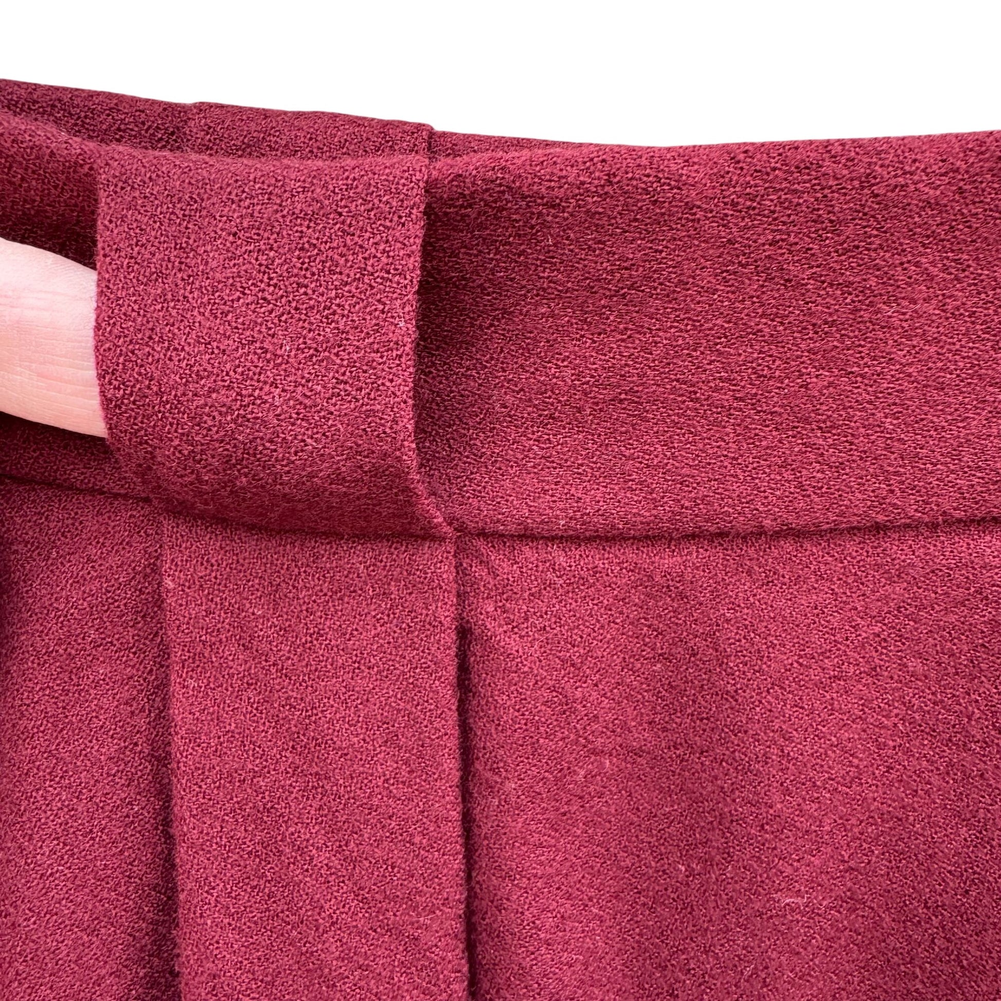 Evan-Picone Vintage Womens 6 Burgundy Wool Double Breasted Blazer Pleated Skirt