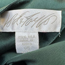 Switch Lord &amp; Taylor Emerald Green 100% Silk Blouse Long Sleeve Shoulder Pads Vintage 2 image