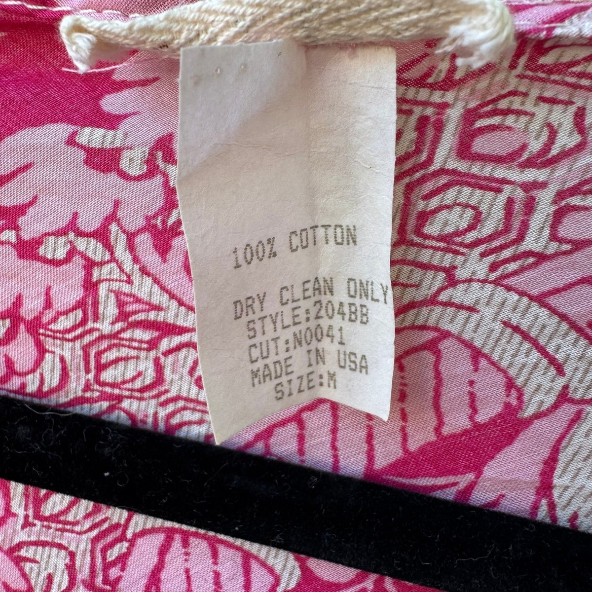 Notice Y2K Boho Peasant Paisley Cotton Cottagecore Empire Tie Waist Tunic Pink M