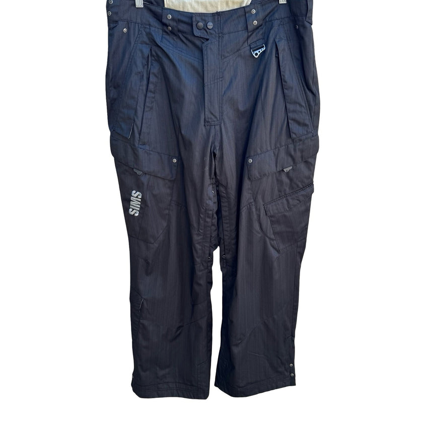 Sims Cargo Gorpcore Alpine Skiing Technical Snowboard Pants Charcoal Mens L