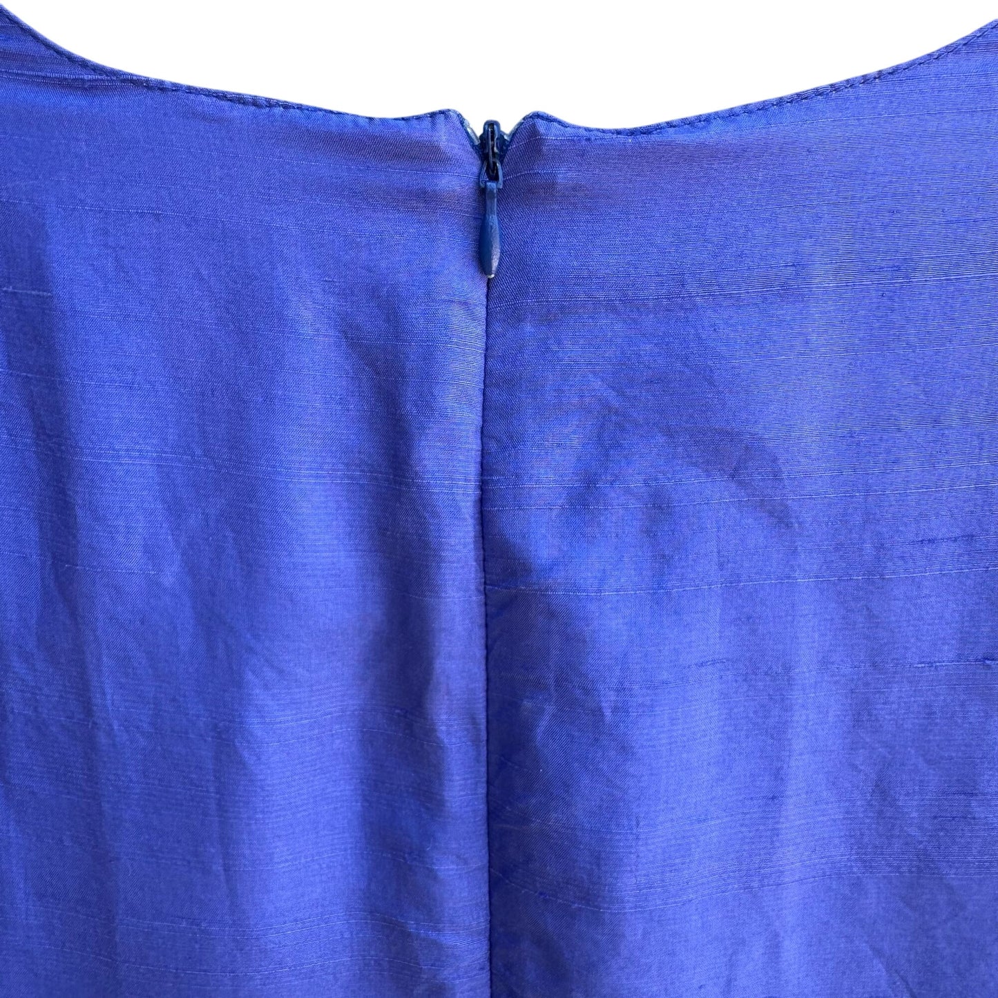 Terry Lewis Classic Luxuries Womens Royal Blue Silk Sleeveless Shift Dress S