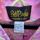 Switch Bob Mackie Wearable Art Vintage Pink Paisley Silk Long Sleeve Tie Neck Blouse S 2 image
