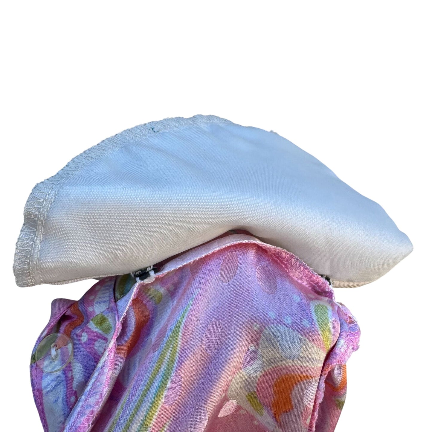 Bob Mackie Wearable Art Vintage Pink Paisley Silk Long Sleeve Tie Neck Blouse S