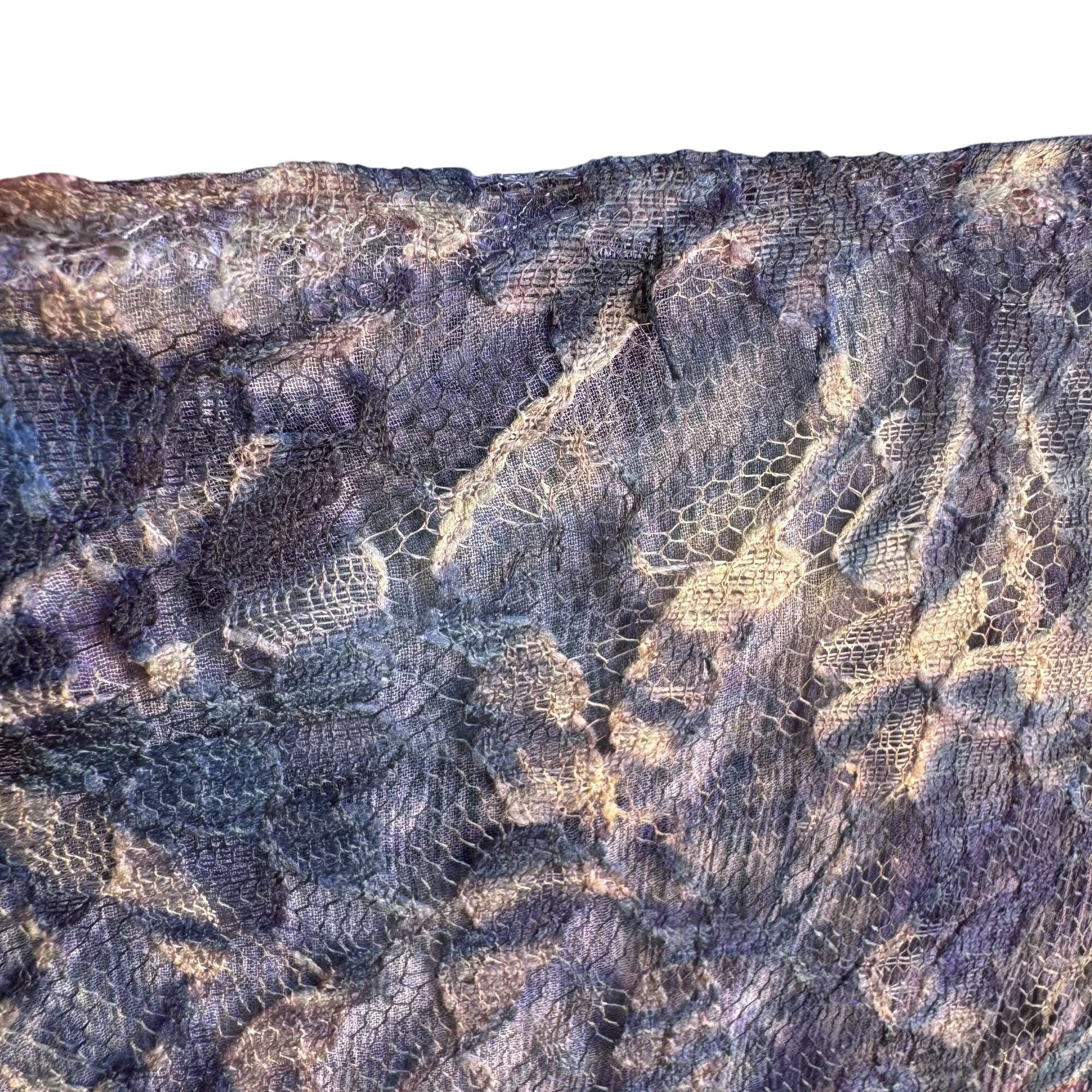 B.L.E.U. Floral Embellished Boho Lace Back 3/4 Sleeve Flowy Tunic Blouse Top XL