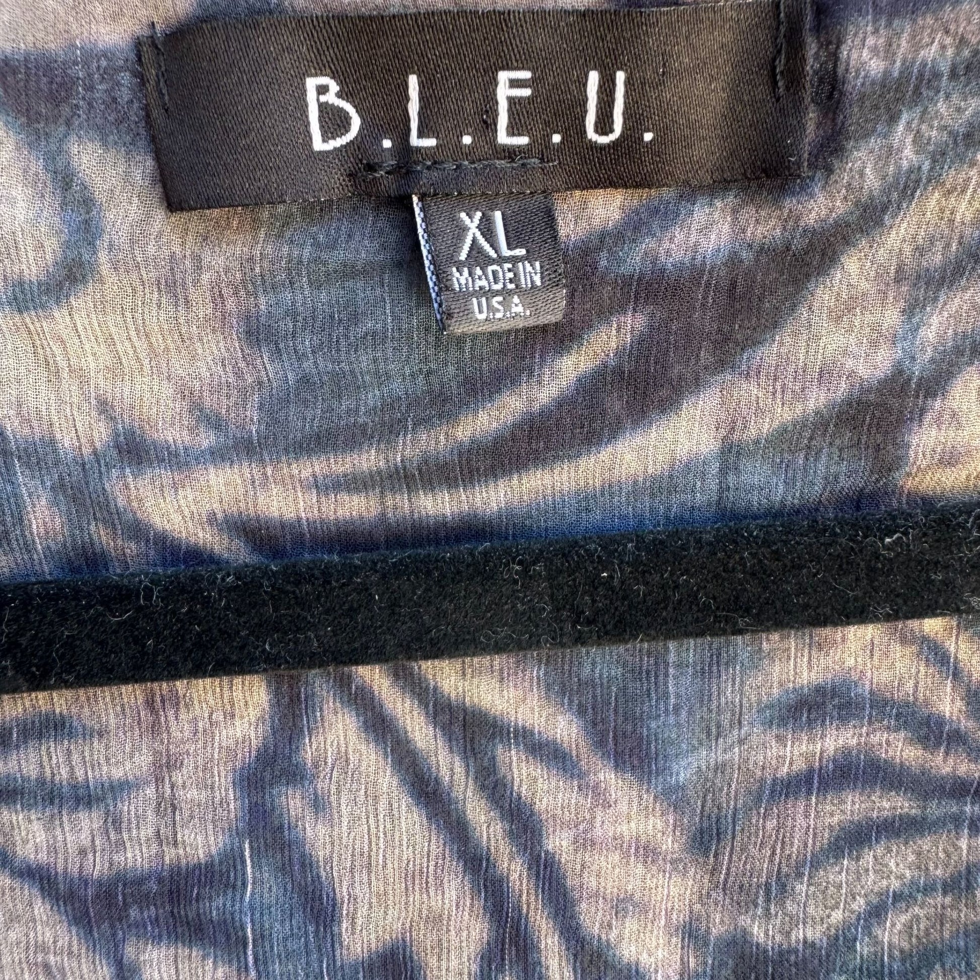 B.L.E.U. Floral Embellished Boho Lace Back 3/4 Sleeve Flowy Tunic Blouse Top XL