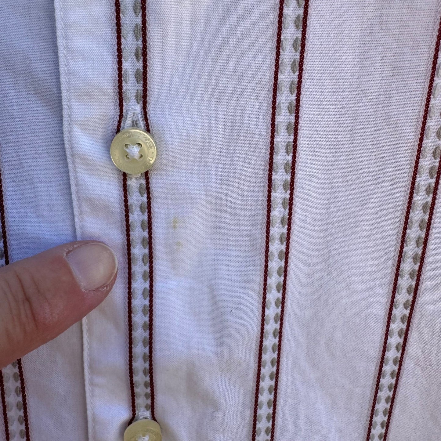 Ben Sherman Mens Mod Preppy White Striped Tailored Shirt Mens L Dobby Stripe