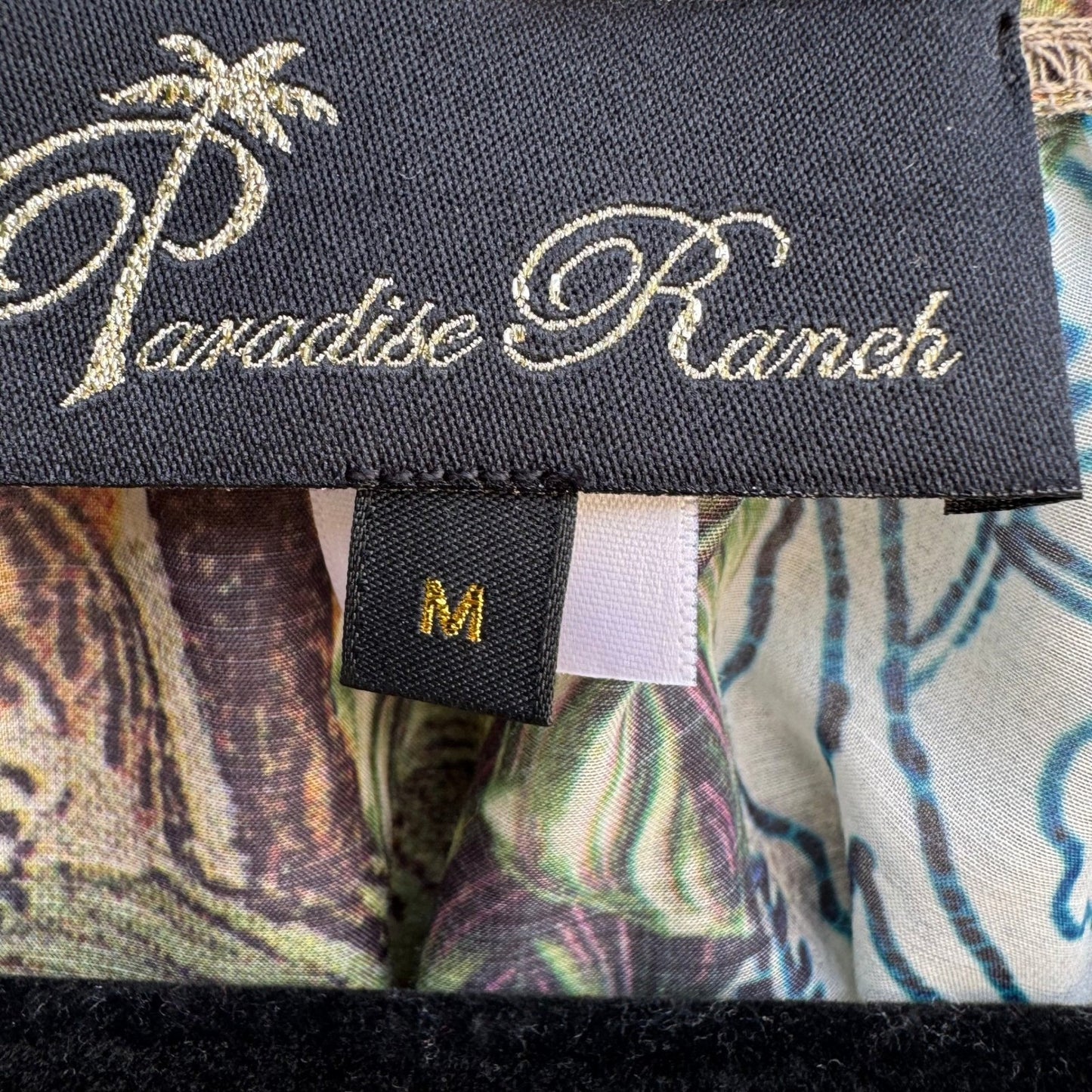 Paradise Ranch Sheer Resortwear Tropical Botanical Open Front Kimono Jacket M