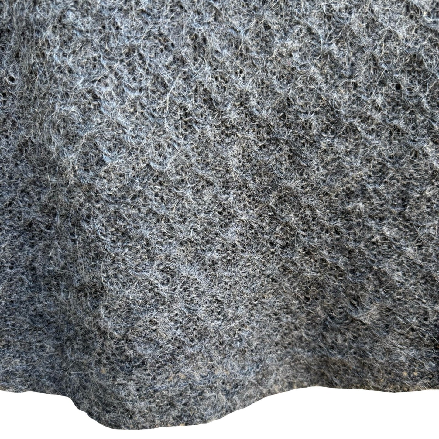 Pandora Vintage Mohair Blend Cowl Neck Open Fuzzy Knit Sleeveless Sweater Grey L
