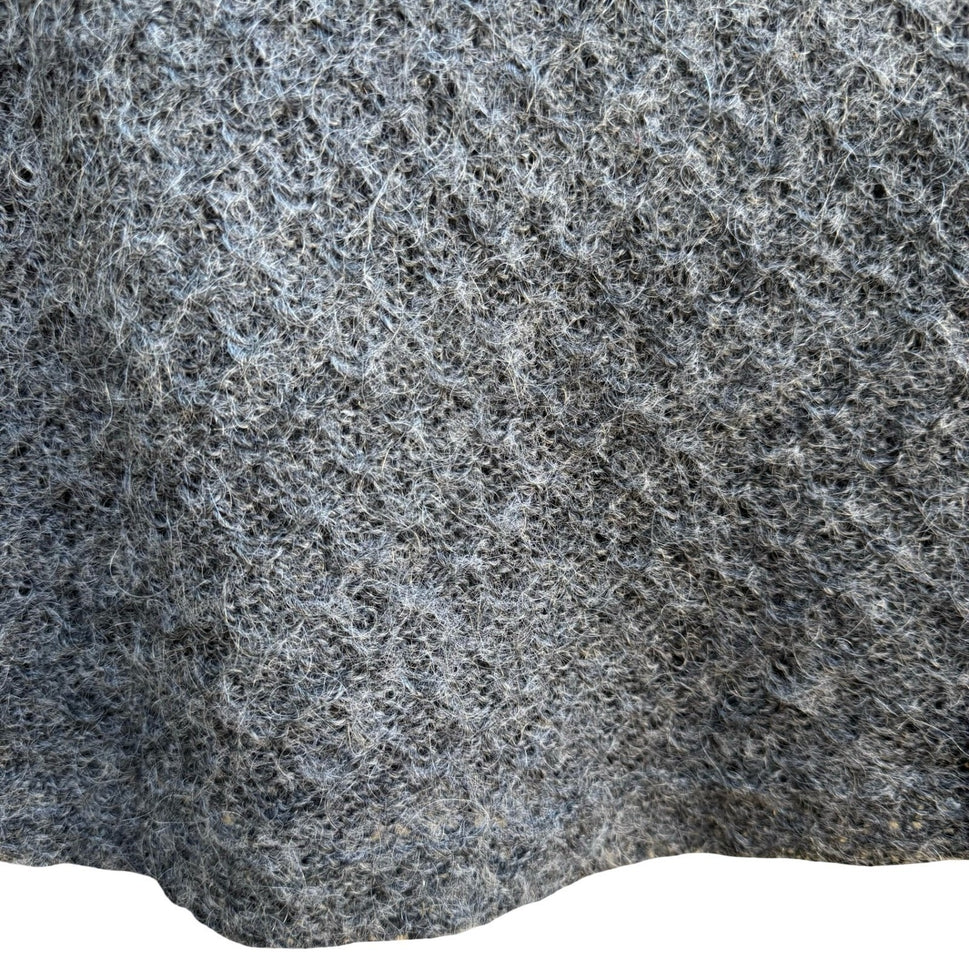 Pandora Vintage Mohair Blend Cowl Neck Open Fuzzy Knit Sleeveless Sweater Grey L