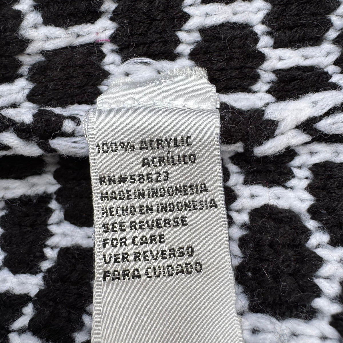 Carducci Dark Academia Mod Retro Geometric Chunky Knit Layering Cardigan Black M