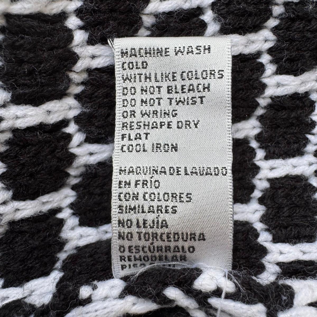 Carducci Dark Academia Mod Retro Geometric Chunky Knit Layering Cardigan Black M