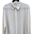 Switch Prego Vintage Mens L Pure Silk Hidden Button Down Shirt Off White Long Sleeve 3 image