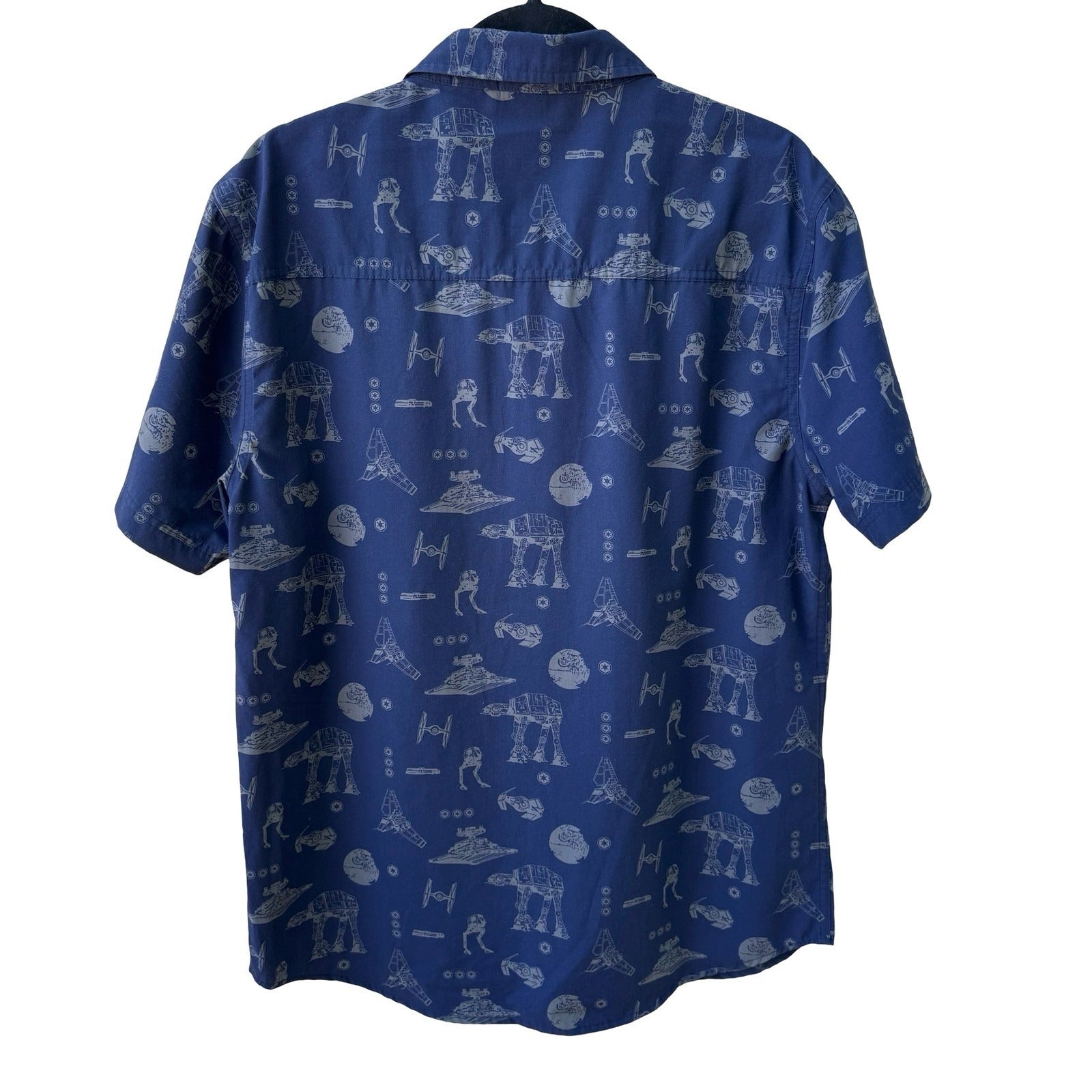 Star Wars Galactic Empire AT-AT Death Star Nerdcore Geek Chic Shirt Blue Mens L
