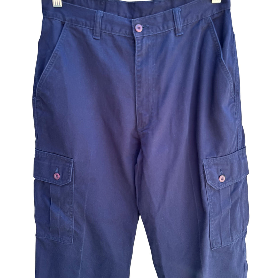 LA Gate Vintage Y2K Navy Mens Side Pockets JNCO Style Utility Cargo Baggy Pants