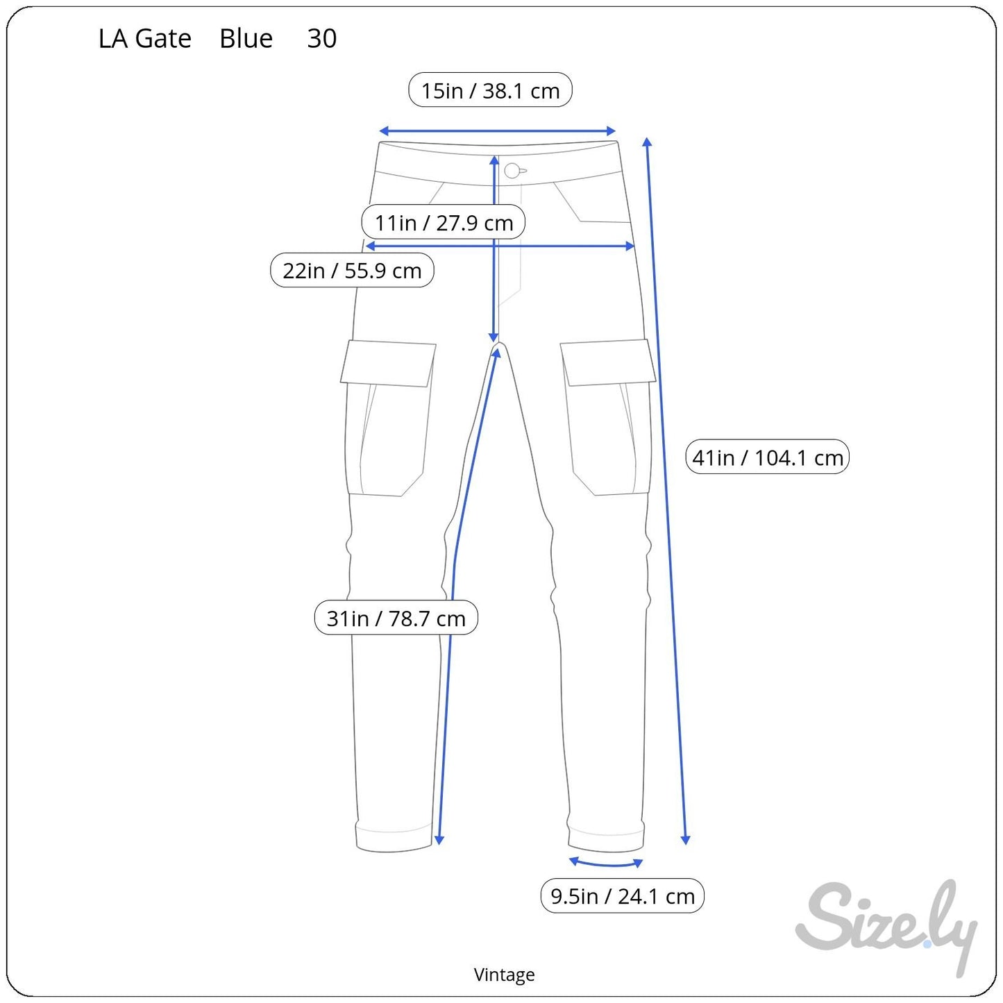 LA Gate Vintage Y2K Navy Mens Side Pockets JNCO Style Utility Cargo Baggy Pants