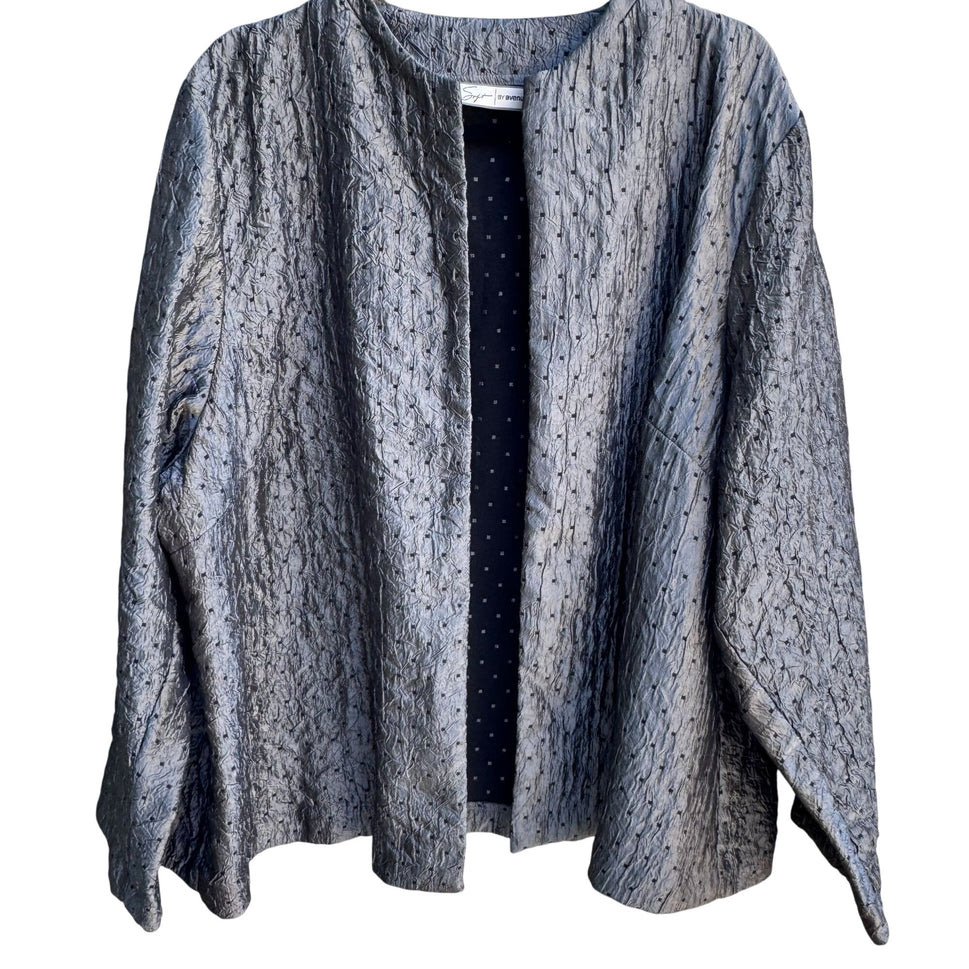 Soft By Avenue Womens Glam Quilted Open-Front Textured Blazer Jacket 22/24